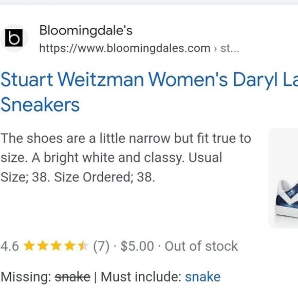 STUART WEITZMAN Daryl Snake-Embossed Leather Sneaker - Picture 9 of 9
